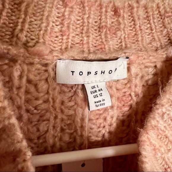 Topshop Pointelle Neppy Knitted Jumper Pink - Picture 12 of 13